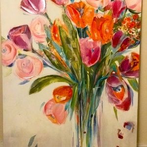Floral wall art on canvas